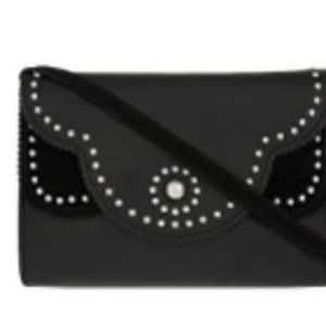 Sandro Adel Black Crossbody Leather and Suede